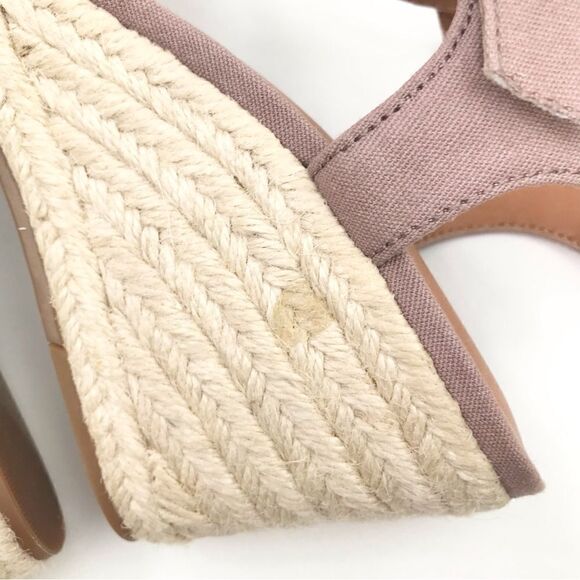 Lucky Brand Millinda Pink Espadrille T Strap Wedge Sandal in Antler Canvas - Picture 16 of 16